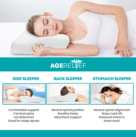 AgeRelief Ergonomic Cervical Pillow for Firm Neck Support