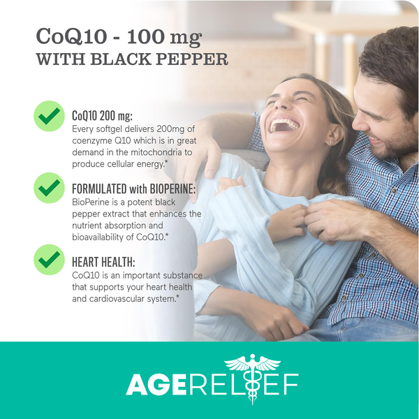 AgeRelief CoQ10 100mg Softgels