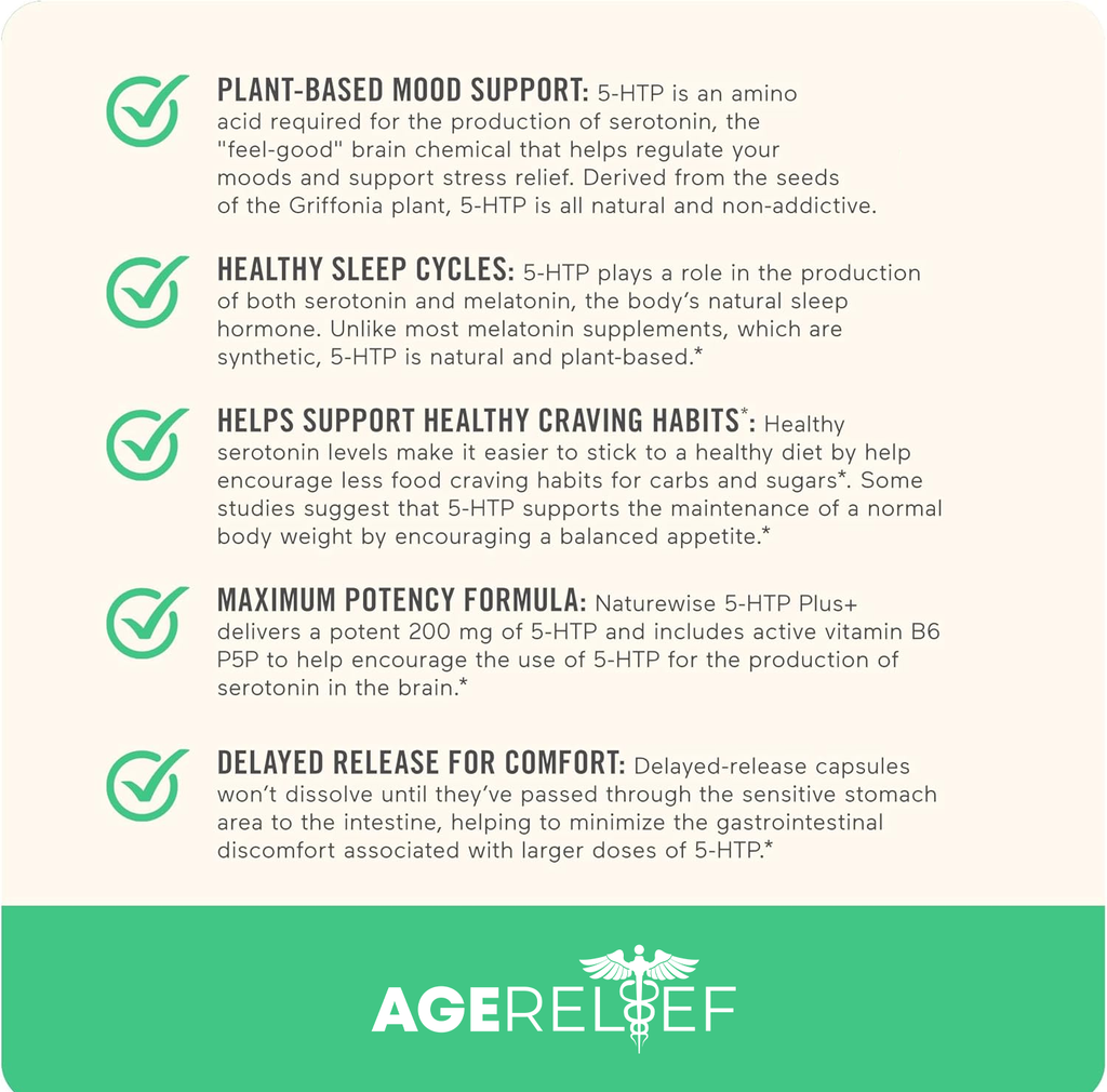 AgeRelief - 5 HTP 100mg Supplement