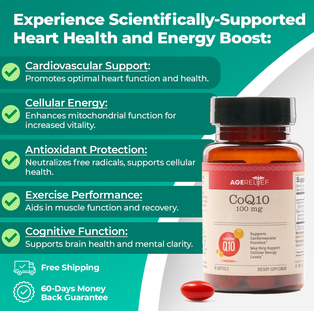 AgeRelief CoQ10 100mg Softgels