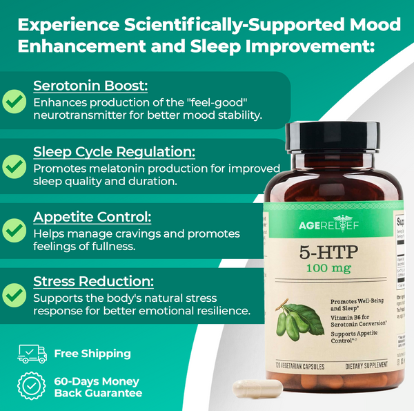 AgeRelief - 5 HTP 100mg Supplement